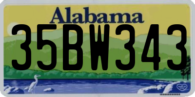 AL license plate 35BW343