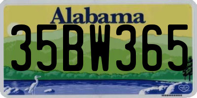 AL license plate 35BW365