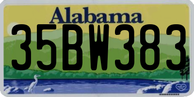 AL license plate 35BW383