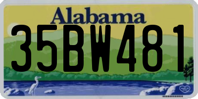 AL license plate 35BW481