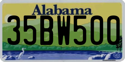 AL license plate 35BW500