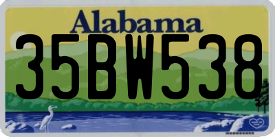AL license plate 35BW538