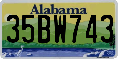 AL license plate 35BW743