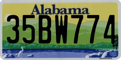 AL license plate 35BW774