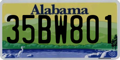 AL license plate 35BW801