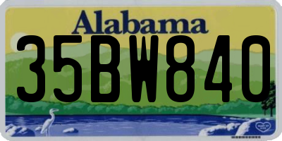 AL license plate 35BW840