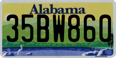AL license plate 35BW860