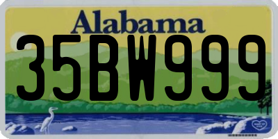 AL license plate 35BW999