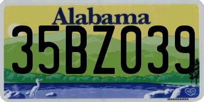 AL license plate 35BZ039