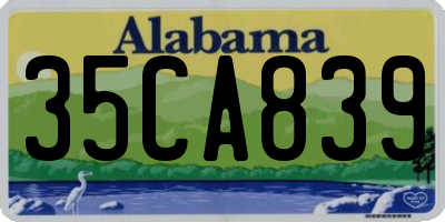 AL license plate 35CA839