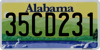 AL license plate 35CD231