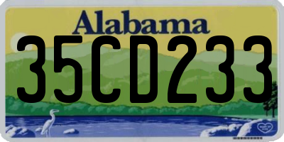 AL license plate 35CD233