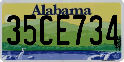 AL license plate 35CE734
