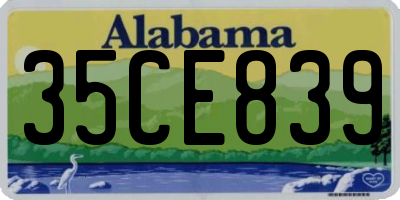 AL license plate 35CE839
