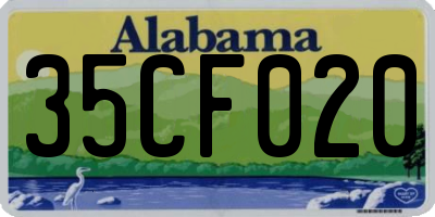 AL license plate 35CF020