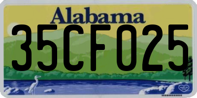AL license plate 35CF025