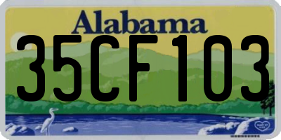 AL license plate 35CF103