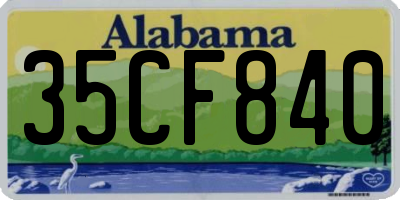 AL license plate 35CF840