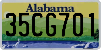 AL license plate 35CG701