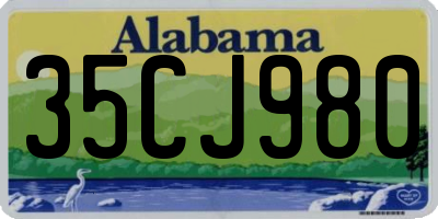 AL license plate 35CJ980