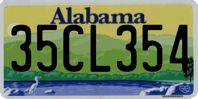 AL license plate 35CL354