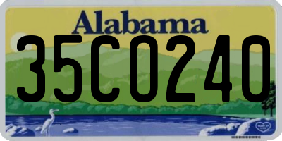 AL license plate 35CO240