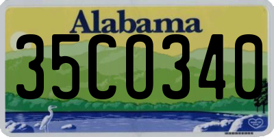 AL license plate 35CO340