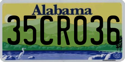 AL license plate 35CR036