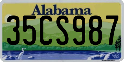 AL license plate 35CS987