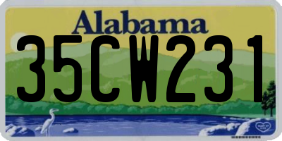 AL license plate 35CW231
