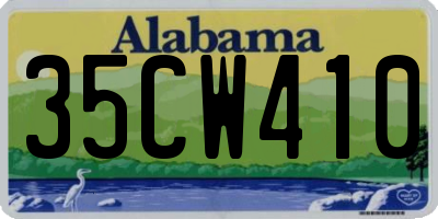 AL license plate 35CW410
