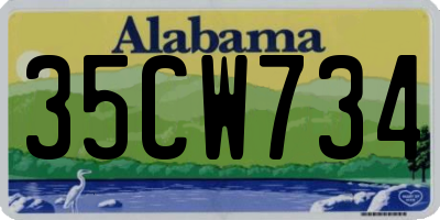 AL license plate 35CW734