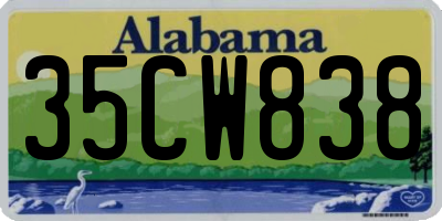AL license plate 35CW838
