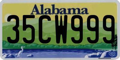 AL license plate 35CW999