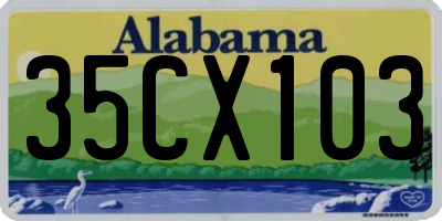 AL license plate 35CX103