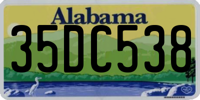 AL license plate 35DC538