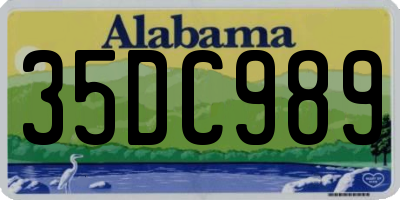 AL license plate 35DC989