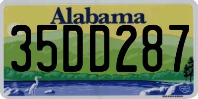 AL license plate 35DD287