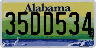 AL license plate 35DD534