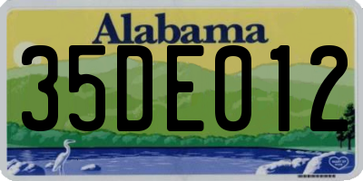 AL license plate 35DE012