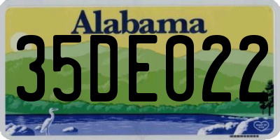 AL license plate 35DE022