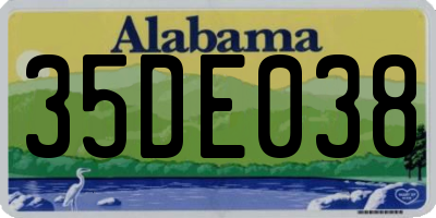 AL license plate 35DE038