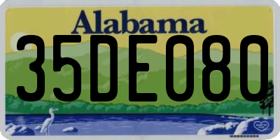 AL license plate 35DE080