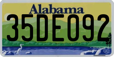 AL license plate 35DE092