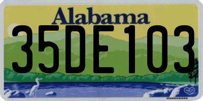 AL license plate 35DE103