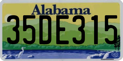 AL license plate 35DE315