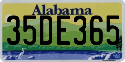 AL license plate 35DE365