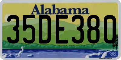 AL license plate 35DE380