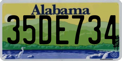 AL license plate 35DE734