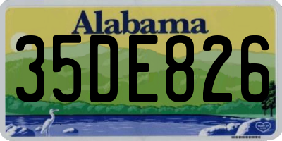 AL license plate 35DE826